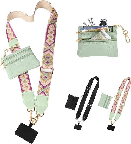 Shoulder Bag with Cell Phone Holder Strap Wallet Nylon Shoulder Bag Mobile Phone Portable Small Shoulder Crossbody