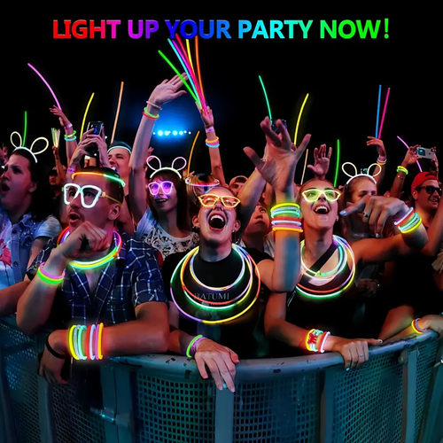 🔥Hot Sale Buy 100 Get 100 Free🔥 Party Fluorescence Light Glow Sticks Bracelets Necklaces Neon for Wedding Party Glow Sticks Colorful Glow Stick