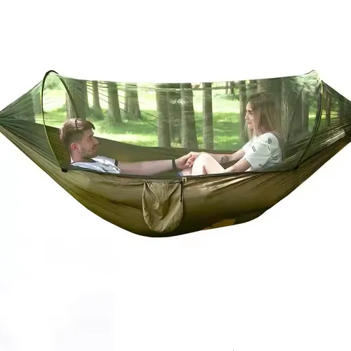 Fully automatic quick-opening hammock with mosquito net Outdoor single and double nylon cloth camping mosquito net hammock anti-mosquito hammock