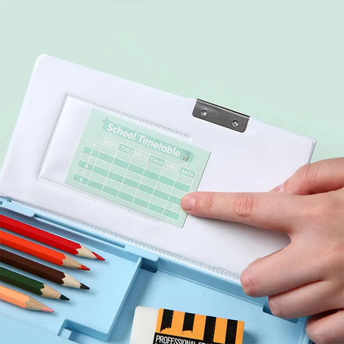 Pen and Pencil Organizer Case - Pen Pencil Case | Pencil Holder Pouch | Pencil Holder for Student Supplies | Cartoon School Pencil Pop Up Organizer Box for Home, Apartment, School (Random colors)