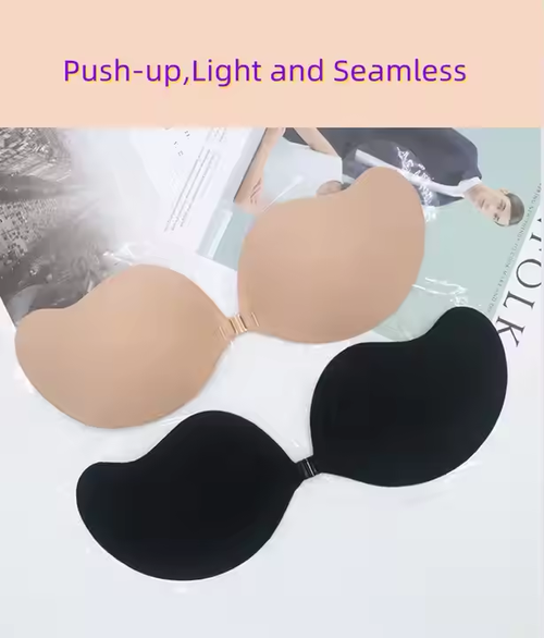 Black C size bra for Women Strapless Bras for Women Hot Sex Adhesive Plus Size Cotton Sexy Invisible Backless Cup Sticky Bra