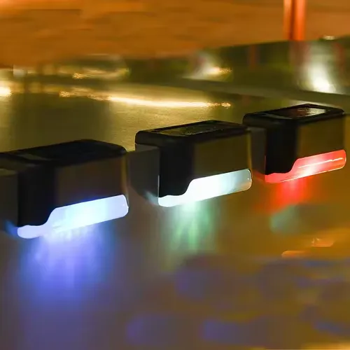 4 Pack New BAHE Outdoor Waterproof Mini Patio Abs Stair Step Deck Fence Lamp Solar Led Garden Wall Light 2025