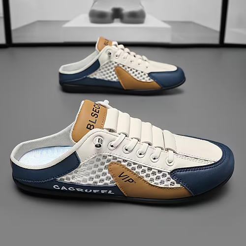 Men's Fashion Multi-Function Slip-On Casual Shoes - Slip-Resistant Durable Sports Sandals, Breathable Fabric Lining, PU Upper, Navy - Suitable for Indoor, Vacation, and Daily Wear