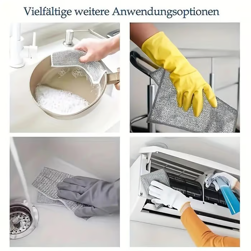 20 pcs, Hot Sale Non-Scratch Wire Dishcloth Silver Wire Mesh Knit Cleaning Cloth Wire Dish Washing Rags