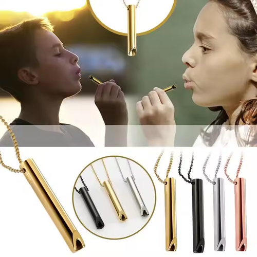 Breathing Necklace Adjustable Breathing Relieve Pressure Ornament Stainless Steel Decompression Jewelry