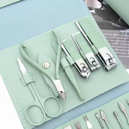 🔥2 free headbands🔥 Good-looking Foldable Stainless Steel Nail Clipper 16pcs Set