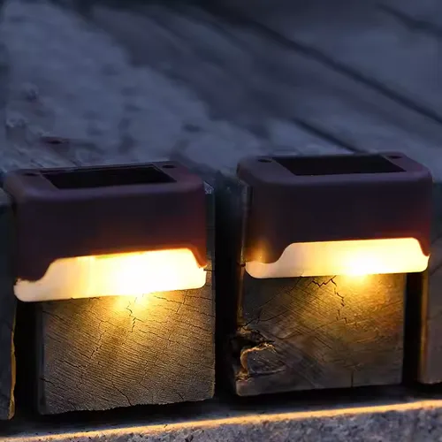 4 Pack New BAHE Outdoor Waterproof Mini Patio Abs Stair Step Deck Fence Lamp Solar Led Garden Wall Light 2025