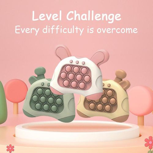 Electronic Rabbit Quick Push Game - Light Up Pop Fidget Toy for Kids | 4 Modes Sensory Handheld Console for Reaction & Memory Training | Screen-Free Travel Gift