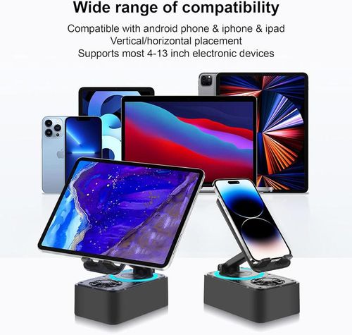 5-in-1 Bluetooth Speaker Phone Stand - Emergency Charger & Ambient Light