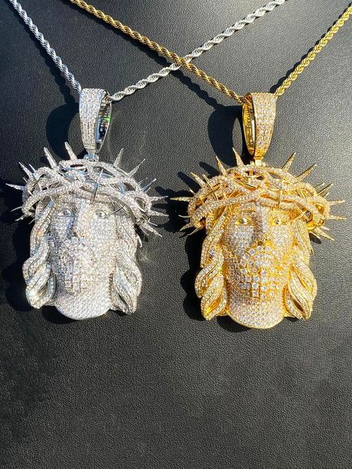 Jesus Design Pendant, Rhinestone Decorated Necklace Pendant for Men, Hip Hop Jewelry for Party, Daily Clothing Decor, Trendy All-match & Exquisite Jewelry for Gift