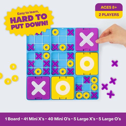 Ultimate Tic-Tac-Toe Strategy Game: 2 Play Modes, Portable All-In-One Storage, Educational Logic Toy for Kids & Adults (Family Game Night Essential)