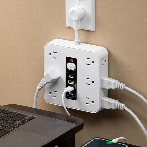 12-Outlet Power Strip with USB & Type-C - Master Switch Office Extension Cord