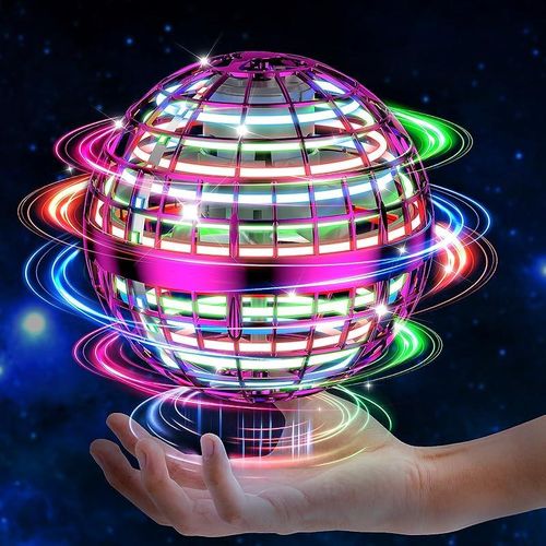 Hand Controlled Flying Ball Toy with LED Lights – Boomerang Function, Safe & Durable Sphere Drone