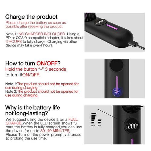 Professional Cordless Hair Straightener Brush: 7 Temp Settings, 5200mAh Battery, Anti-Scald Teeth, Type-C Rechargeable for All Hair Types