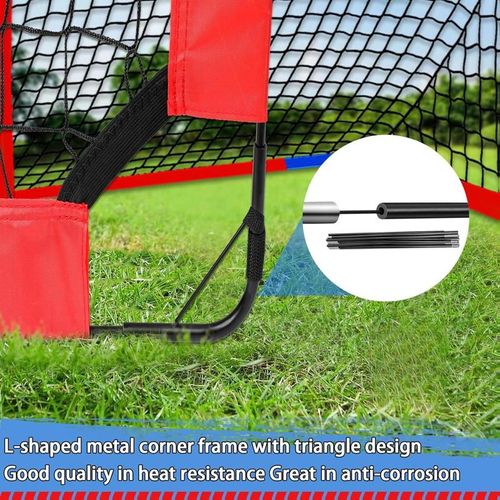 2-Pack Pop-Up Portable Soccer Goals - Quick Setup & Foldable Nets for Kids