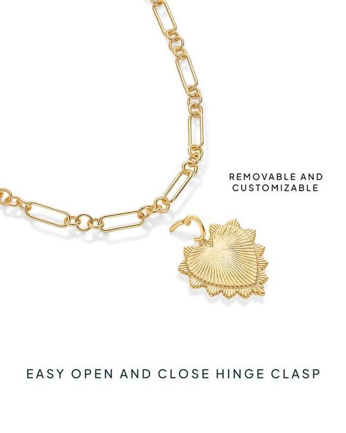 18K Gold Plated Customizable Link Chain Charm Necklace