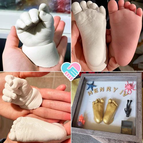 Luna Bean Baby Hand & Foot Casting Kit (0-9 Months): Non-Toxic & Hypoallergenic 3D Mold Set | Complete Keepsake Gift for Baby Shower & Baptism