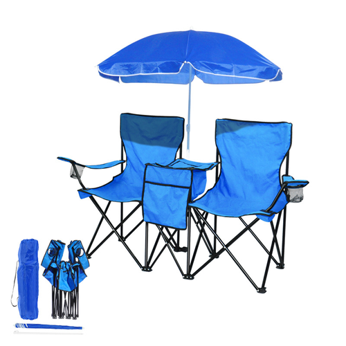 Outdoor Bliss Unleashed! Double - Delight Picnic Chariot with Sky - High Canopy, Refreshment Hub & Carry - All Case