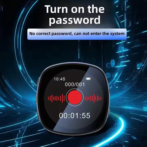 New Era of Recording with Black Tech! Ultra-Long Battery + Smart Voice Control | Noise Reduction Pickup, Built-in Speaker, Effortless Recording & Playback