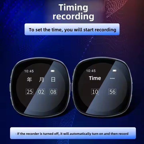 New Era of Recording with Black Tech! Ultra-Long Battery + Smart Voice Control | Noise Reduction Pickup, Built-in Speaker, Effortless Recording & Playback