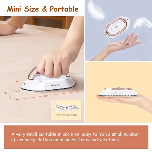 Mini Portable Electric Iron, Hang and Flat Ironing Two - in - One, Diamond Ceramic Soleplate, Quick Wrinkle Removal, Suitable for Multiple Fabrics