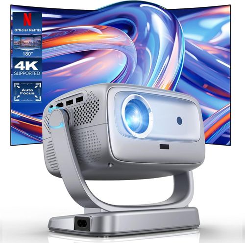 Auto-Focus Portable Projector A8 - 4K Ultra HD Home Projector with Gimbal, Daylight Viewable & Fully Automatic Operation