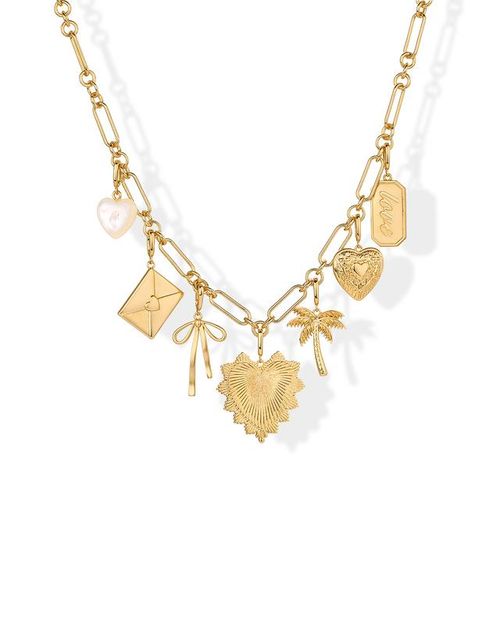 18K Gold Plated Customizable Link Chain Charm Necklace