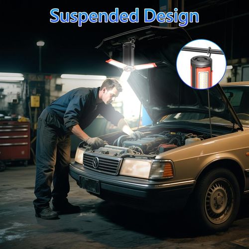 10000mAh Rechargeable Portable LED Work Light with Adjustable Stand – Indoor Outdoor Camping Garage Party Lighting Phone Charger Compatible