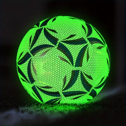 Glow-in-the-Dark Luminous Soccer Ball: Official Size 5 (21.5cm), Light-Activated Night Play Training Ball for Outdoor & Indoor Games