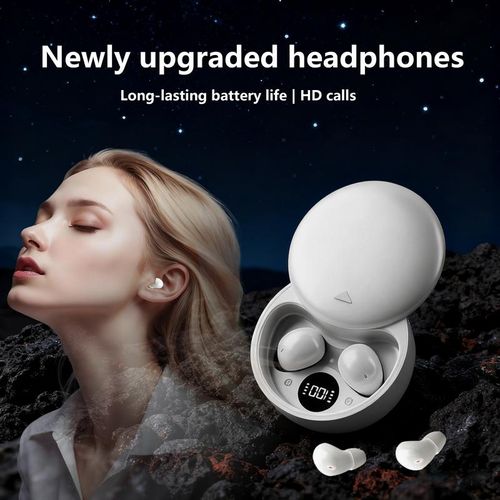 Mini Wireless Sleep-Friendly Headphones: ANC Noise Cancelling, Bluetooth 5.4, 60H Playtime, Invisible Comfort Earbuds for Side Sleepers & Commuting