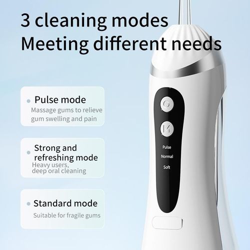 Portable Cordless Water Flosser with 3 Modes, IPX7 Waterproof Oral Irrigator