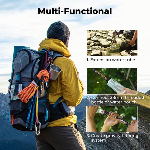 BougeRV Portable Water Filter Straw – 0.01 Micron, 1000 Gal-4000L, Camping & Survival Gear