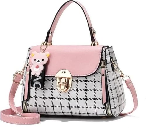 Plaid Pattern Handbag, Women's Buckle Decor Flap Purse, Fashion PU Leather Crossbody Bag Gift Elegant Accessory Style