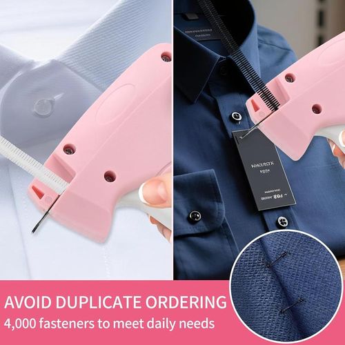 Fine Pinhole Clothing Tagging Gun Kit - 1000 Fasteners (Black-White) & Spare Needles - No Fabric Damage for Boutique & Crafts