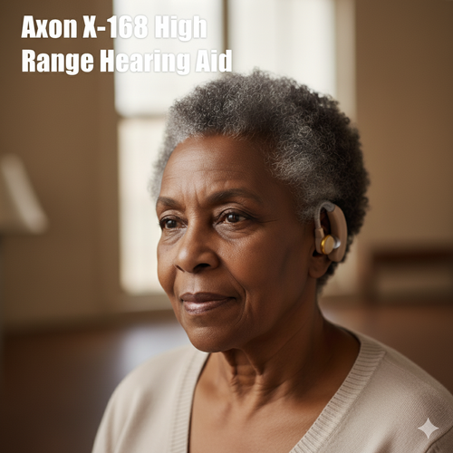 Axon X-168 High Range Hearing Aid: Adjustable Volume Control & Multiple Ear Plugs