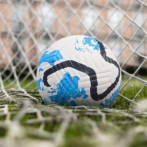 Professional Size 5 Soccer Ball: Premium Soft-Touch EVA Surface, Air-Tight Butyl Bladder, All-Weather Training Ball for Grass & Turf (Blue & White)