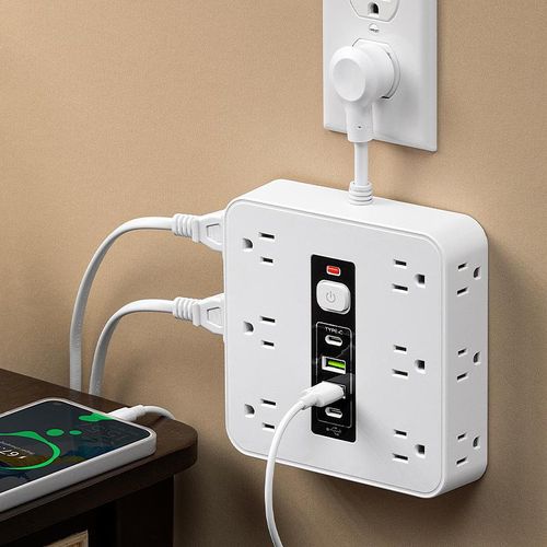12-Outlet Power Strip with USB & Type-C - Master Switch Office Extension Cord
