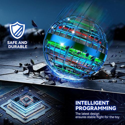 Hand Controlled Flying Ball Toy with LED Lights – Boomerang Function, Safe & Durable Sphere Drone