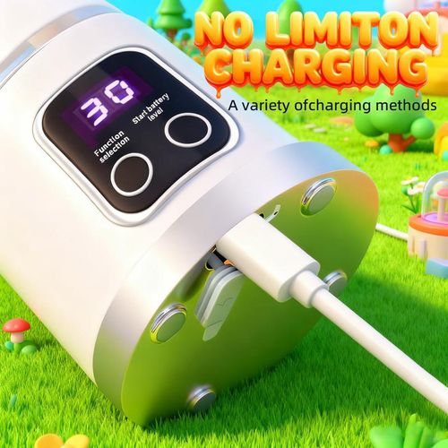 12-Blade Wireless Portable Juicer - 450ml Personal Blender with 3 Speeds & Digital Display, USB Rechargeable for Smoothie & Juice