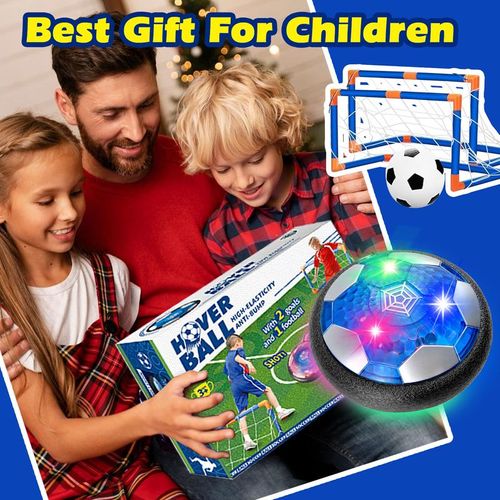 Rechargeable Floating Hover Soccer Set - LED Lights & 2 Indoor Goals