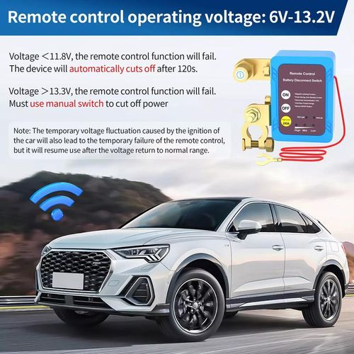 Remote Control Car Battery Kill Switch - 12V-24V Anti-Theft & Power Protector