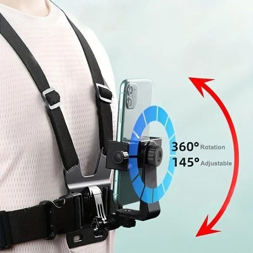 6-in-1 Phone Vlog Shooting Kit - 360° POV Chest & Head Strap Mount