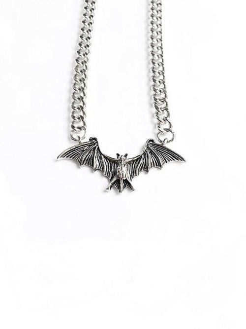 Vintage Bat Design Pendant Necklace, Gothic Style Creative Bat Pendant Necklace, Fashion Accessories for Men & Women, Perfect for Birthday Gift