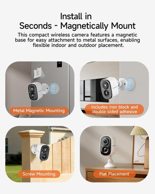 CINMOORE 2.5K Wireless Security Camera - 6-Month Battery & Smart Night Vision