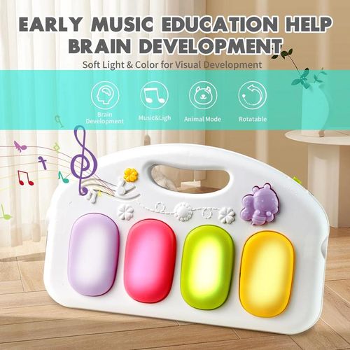 5-in-1 Baby Piano Gym Mat: Musical Kick & Play Activity Center, Teething Rattle Toys, 5 Modes for Tummy Time & Sit Play, Brain & Motor Skill Development