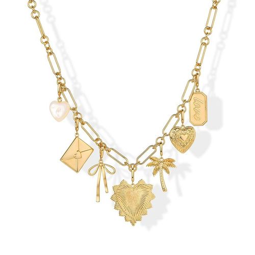 18K Gold Plated Customizable Link Chain Charm Necklace