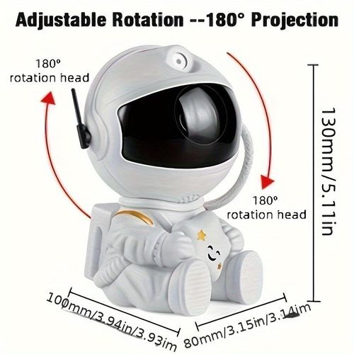 Astronaut Galaxy Star Projector with Remote Control - 180° Rotating Adjustable Nebula Night Light with Timer for Bedroom, Gaming Room & Gifts