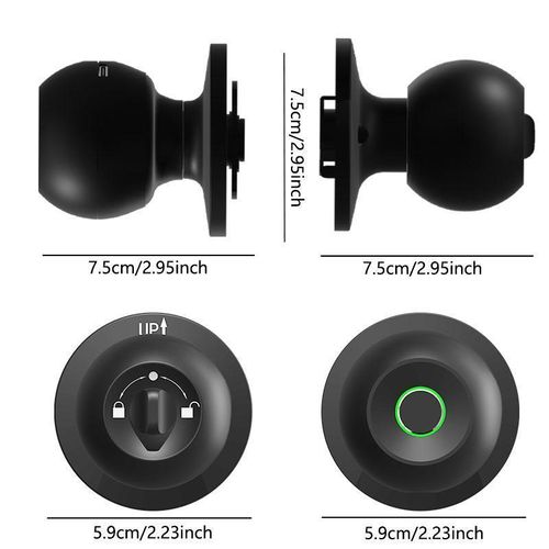 Keyless Fingerprint Smart Door Knob Lock - 0.5s Biometric Entry, App Control, Easy DIY Installation for Home & Office Security