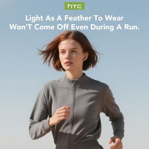 HTC NE20 Wireless Earbuds: IPX4 Waterproof Sport Earphones with Low Latency Gaming Mode, 24H Playtime, Deep Bass Audio & Portable Charging Case with Lanyard