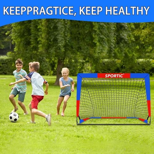 2-Pack Pop-Up Portable Soccer Goals - Quick Setup & Foldable Nets for Kids